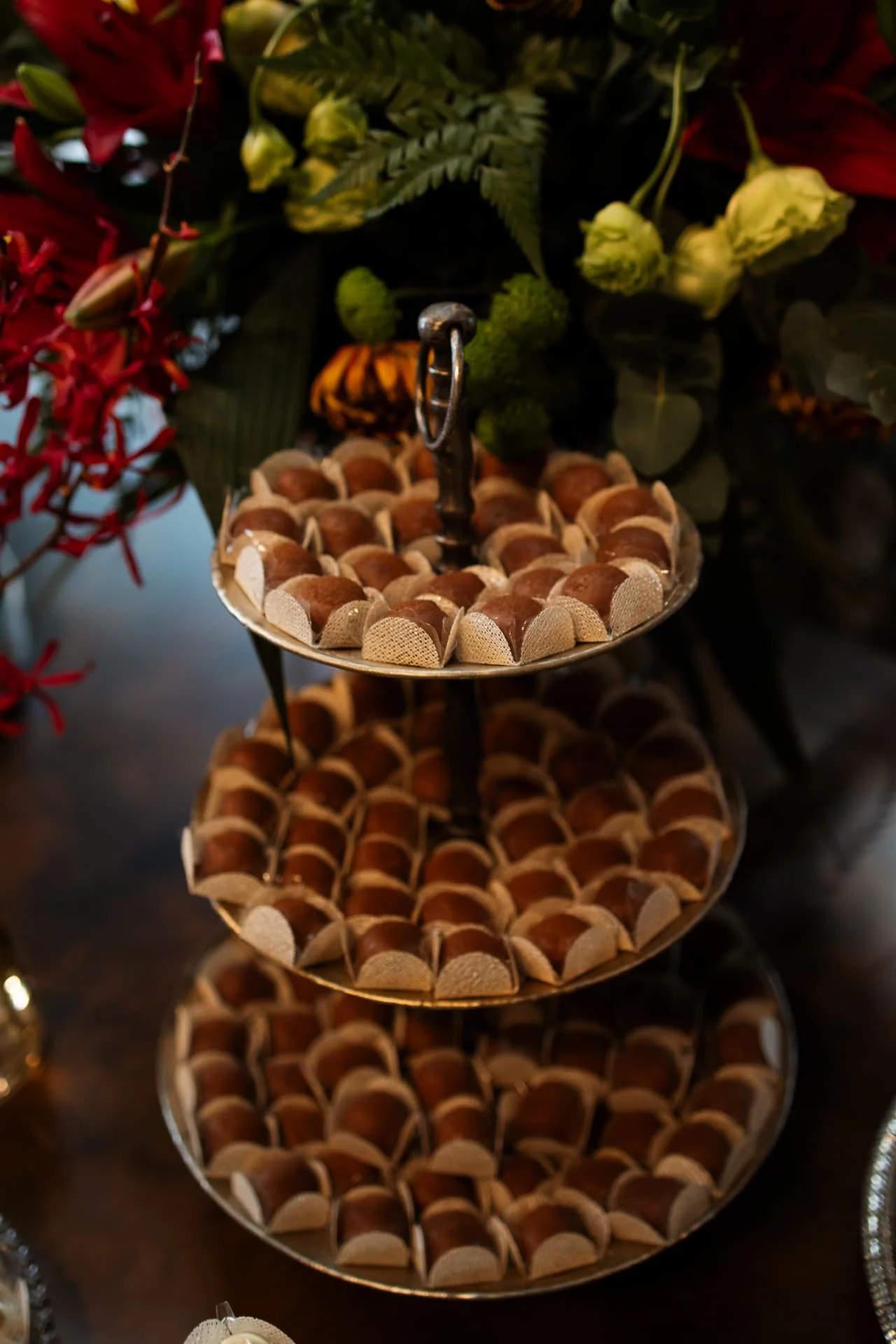 Lebbeke traditional truffles on a three-tiered tray
