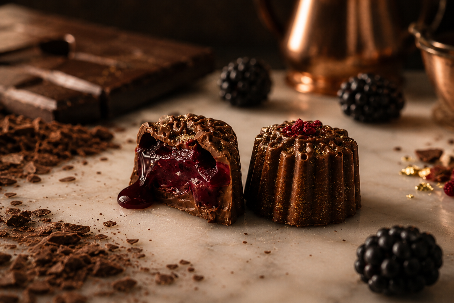 Bombom de amora artesanal da Lebbeke Chocolaterie
