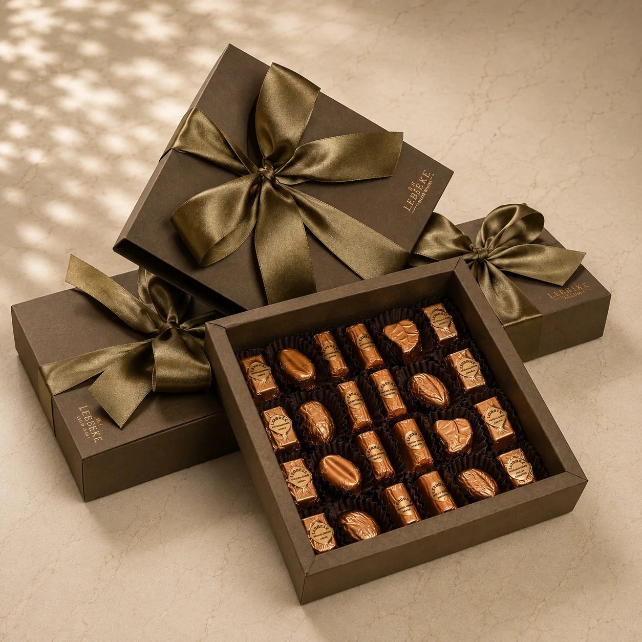 Caixas de Presentes — chocolates artesanais da Lebbeke Chocolaterie